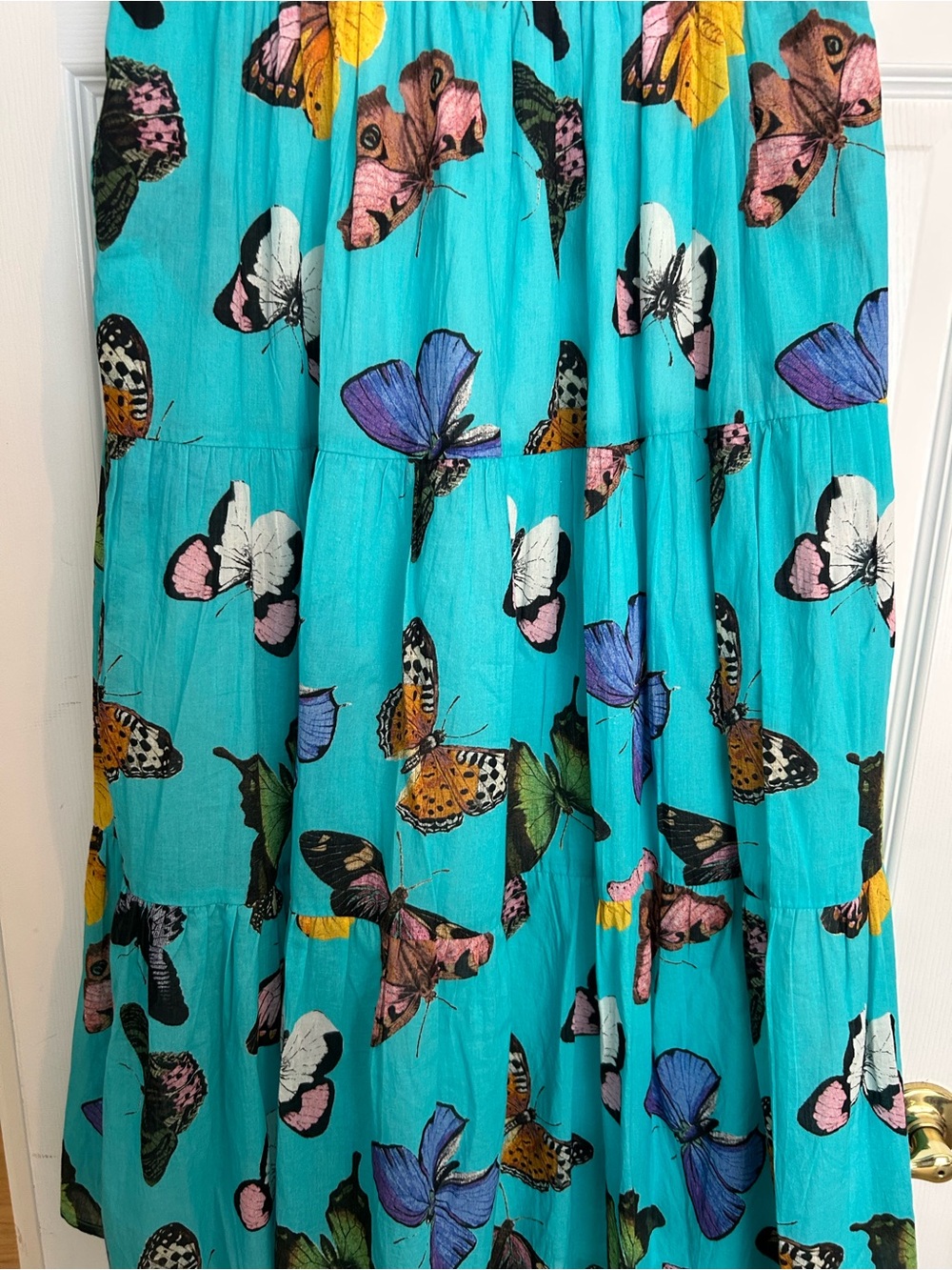Dizzy-Lizzie Woodstock Turquoise Butterfly Flounce Skirt - Picture 4 of 9